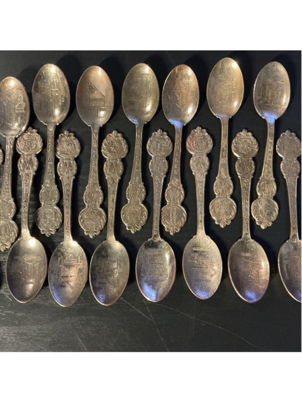Vintage Lot Of 48 American Collectors Guild Heritage US State Souvenir Spoons